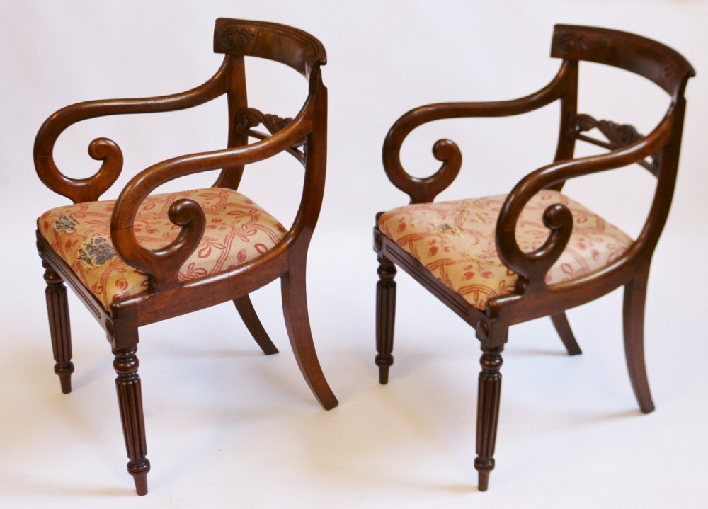 George 1V Mahogany Pair of Armchairs View II