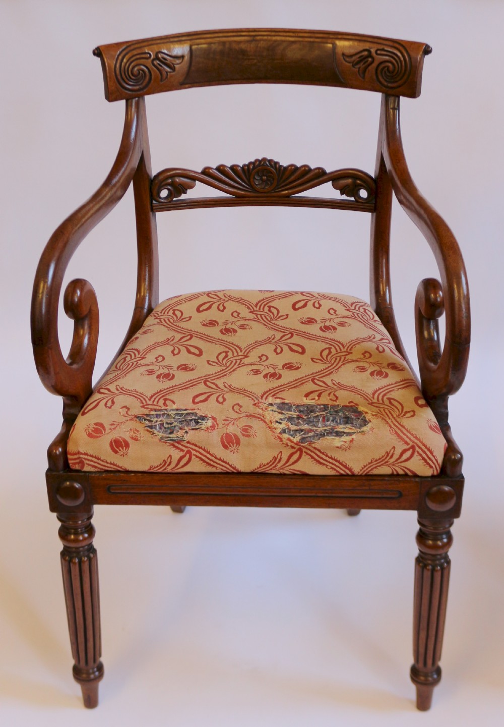 George 1V Mahogany Pair of Armchairs View IV