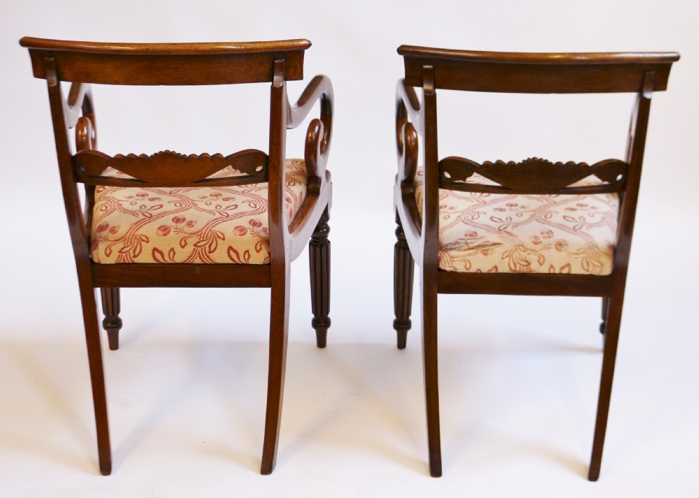 George 1V Mahogany Pair of Armchairs View VII