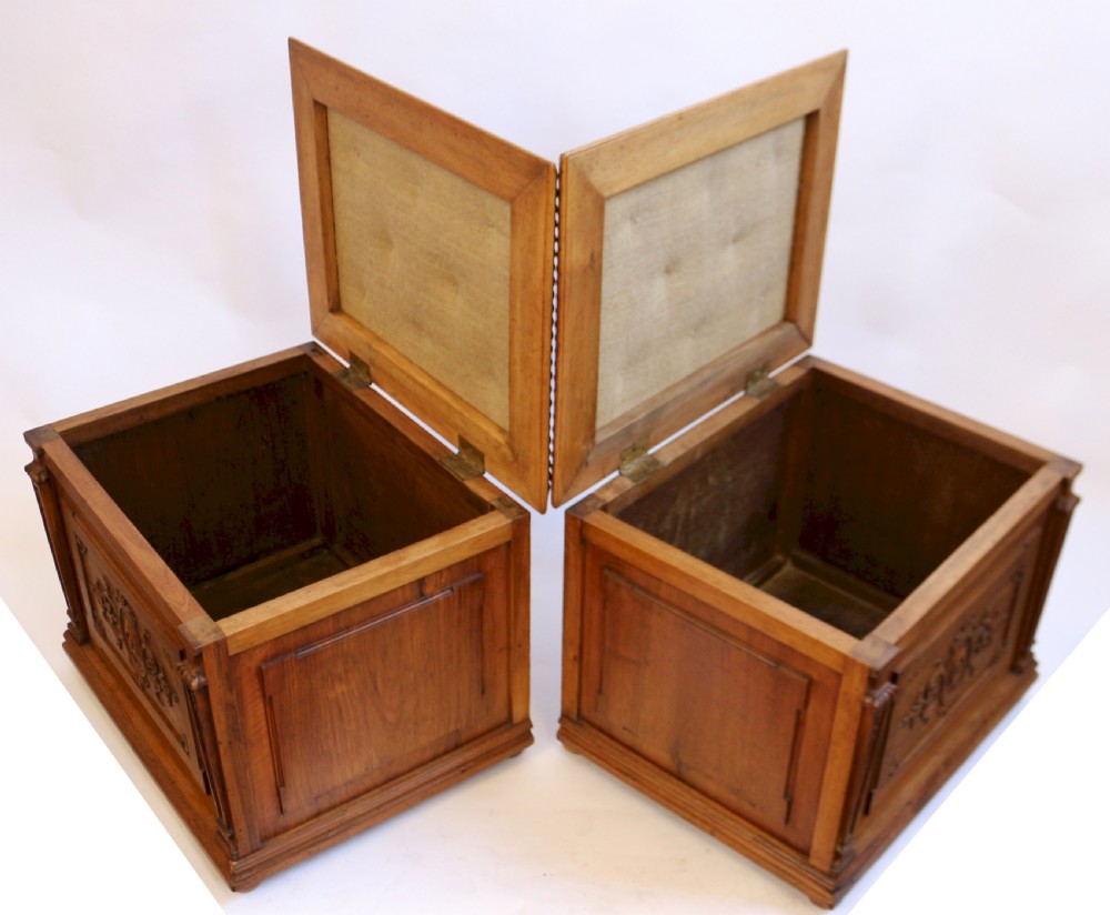 Victorian Walnut Pair of Box Stools View V