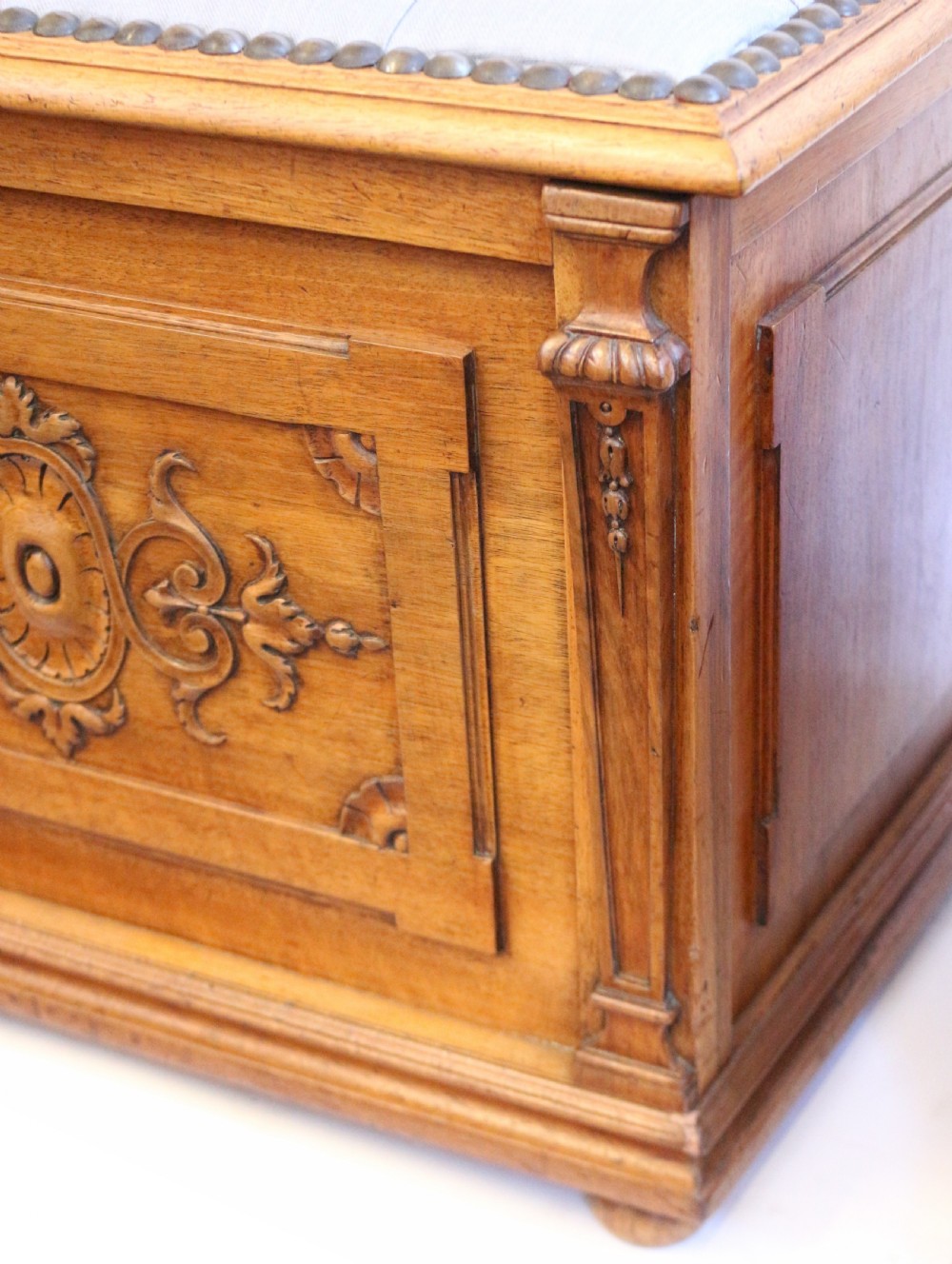 Victorian Walnut Pair of Box Stools View XI