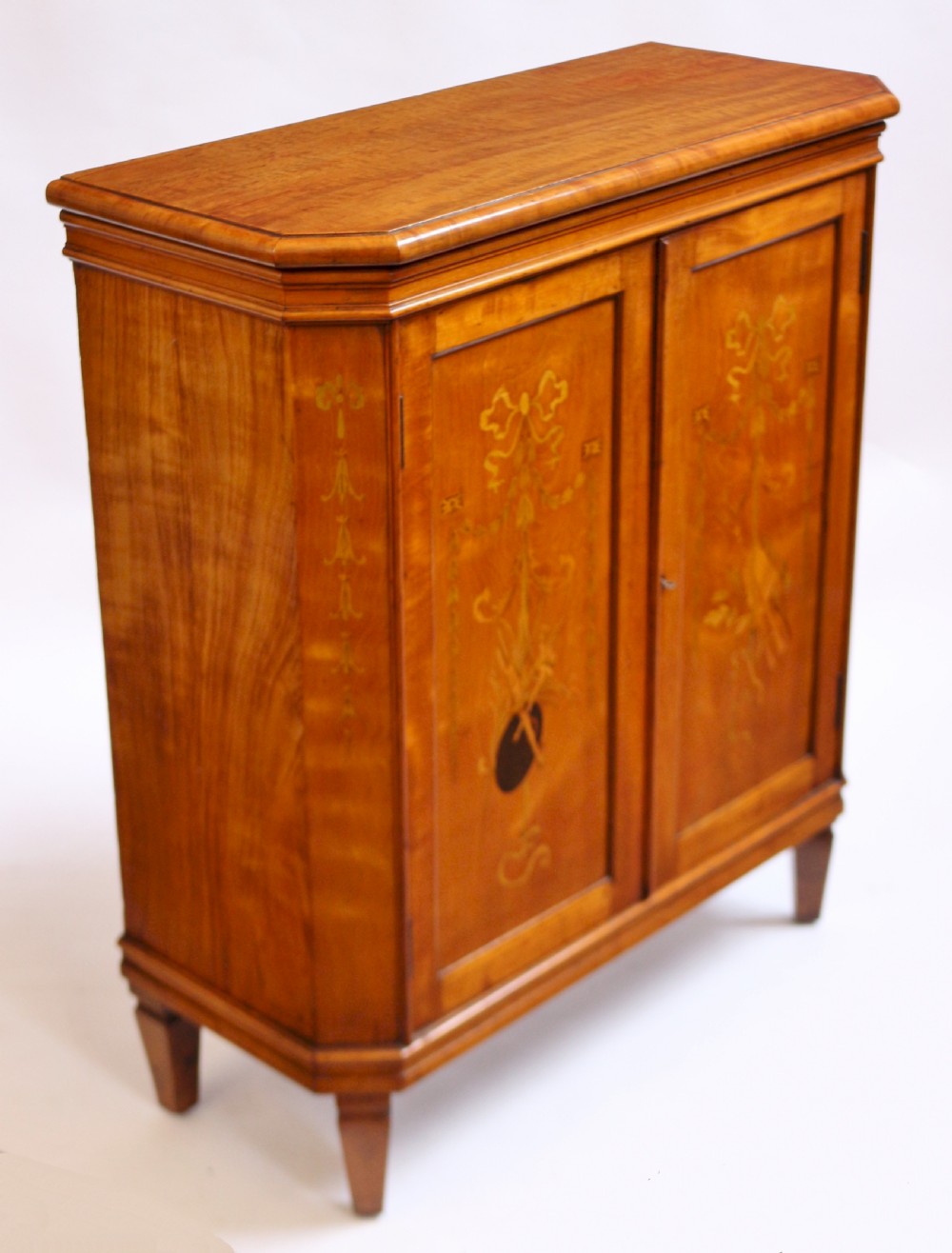 Edwardian Inlaid Satinwood Small 2 Door Cupboard View III