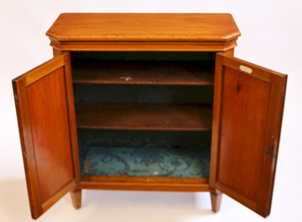 Edwardian Inlaid Satinwood Small 2 Door Cupboard View VI