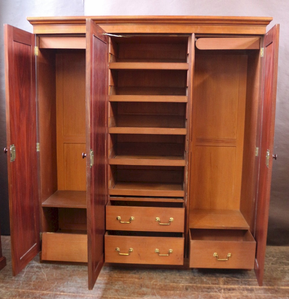 Fine Quality Victorian Mahogany 3 Door Wardrobe View V