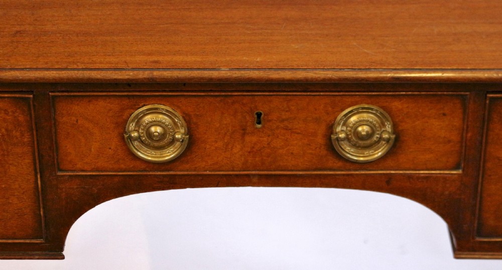 Early 19C Mahogany 3 Drawer Kneehole Side Table View V