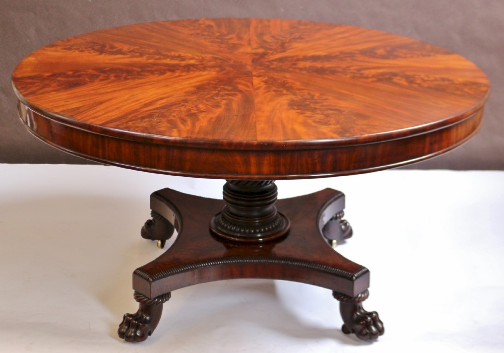 George 1V Flared Mahogany Round Segmented Top Pedestal Centre Table View III