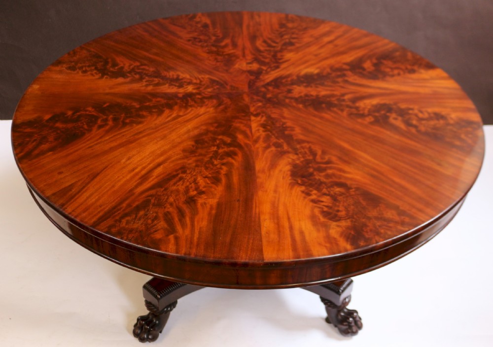 George 1V Flared Mahogany Round Segmented Top Pedestal Centre Table View V