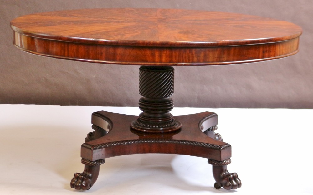 George 1V Flared Mahogany Round Segmented Top Pedestal Centre Table View VI