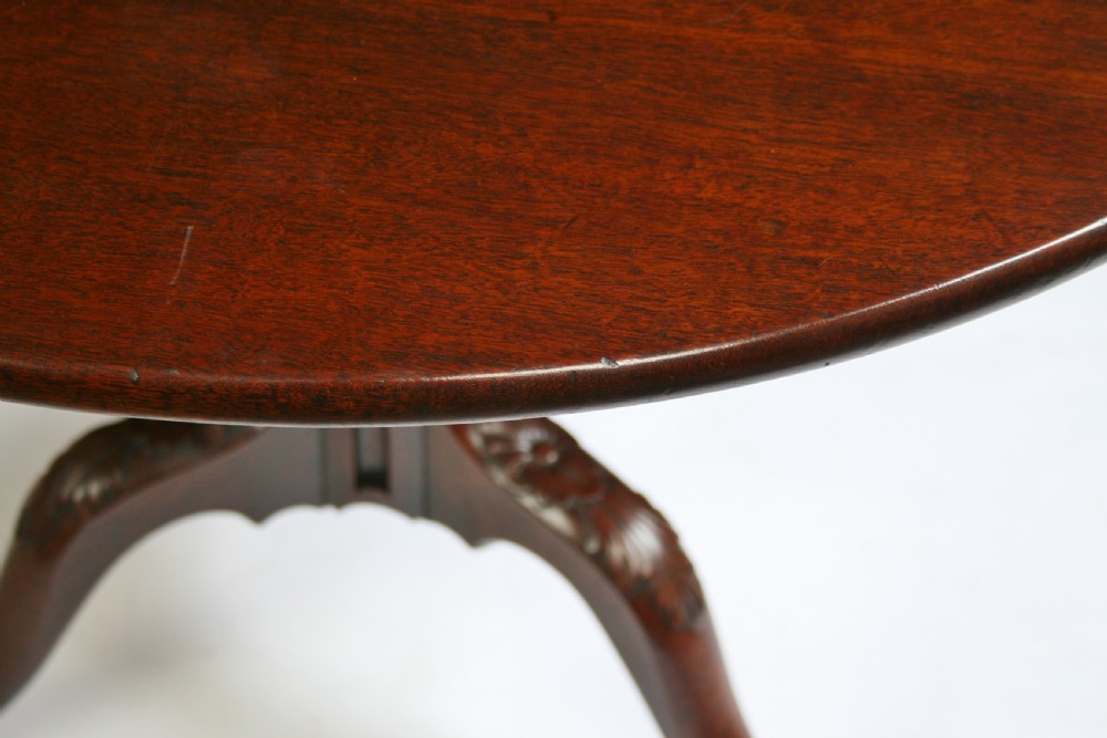 George III Mahogany Circular Tilt Top Tripod Table View XI