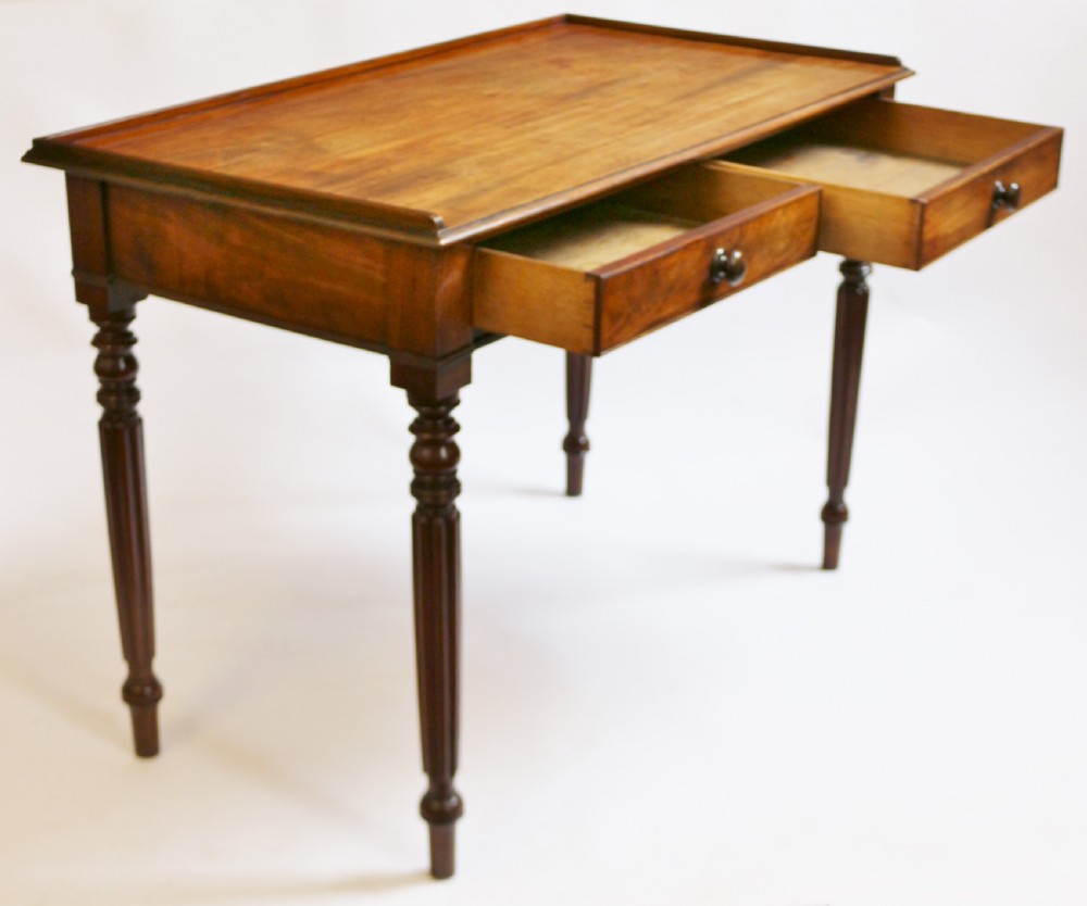 William 1V Mahogany 2 Drawer Side Table in the manner of Gillows View II