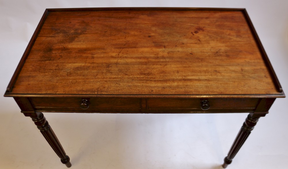 William 1V Mahogany 2 Drawer Side Table in the manner of Gillows View V