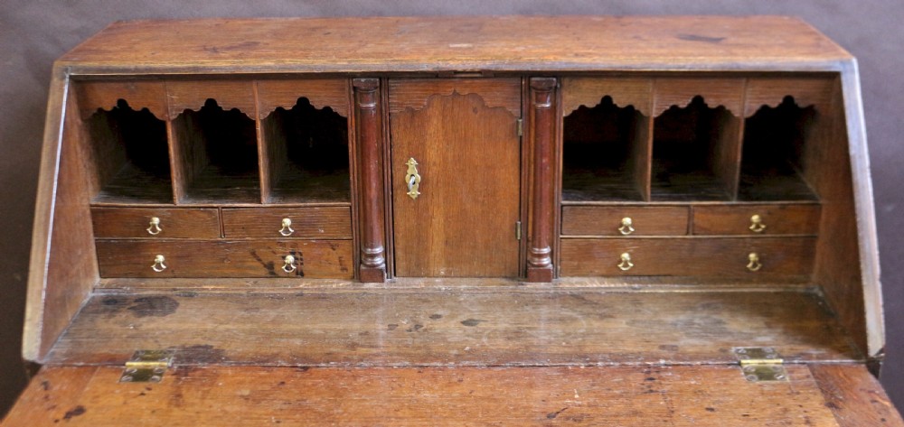 A Fine and Original George 111 Oak 4 Drawer Bureau View III