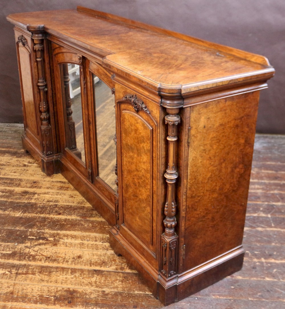 Fine Quality Figured Walnut 4 Door Inverted Breakfront Cabinet View IV