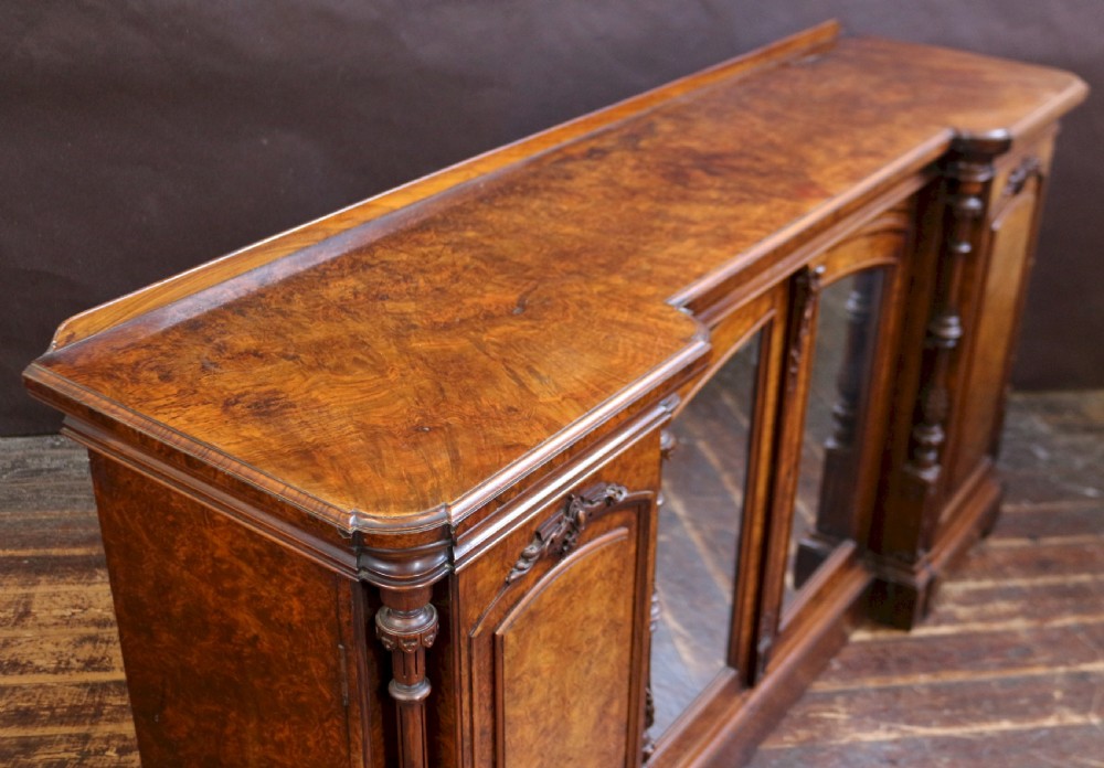 Fine Quality Figured Walnut 4 Door Inverted Breakfront Cabinet View VI