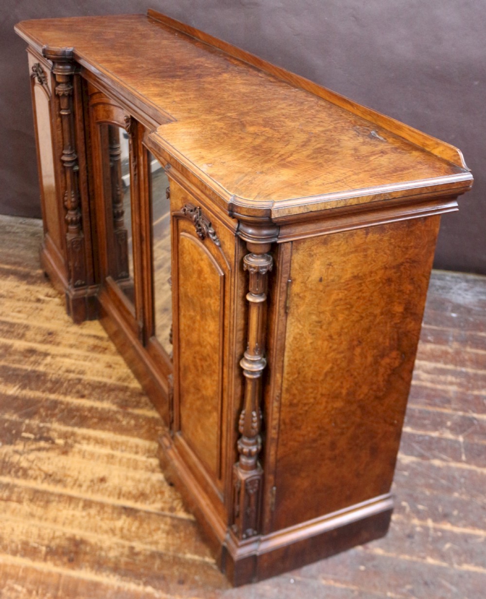 Fine Quality Figured Walnut 4 Door Inverted Breakfront Cabinet View VII