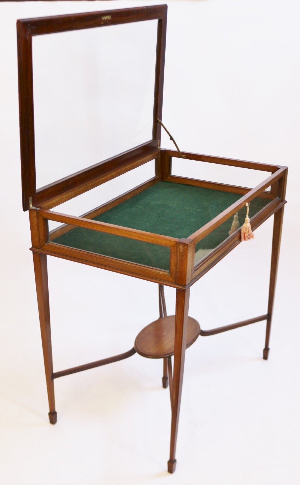 Edwardian Mahogany Line Inlaid Bijouterie Table View III