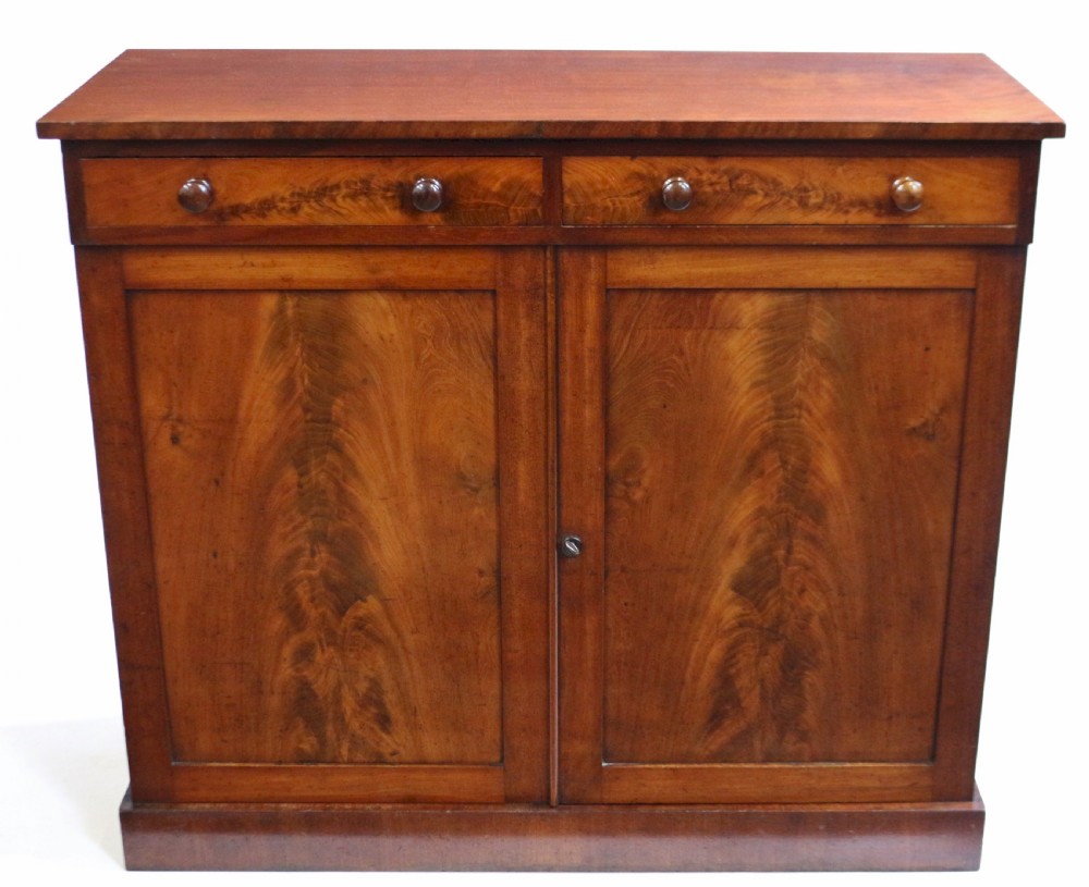Victorian Flared Mahogany 2 Door Side Cupboard