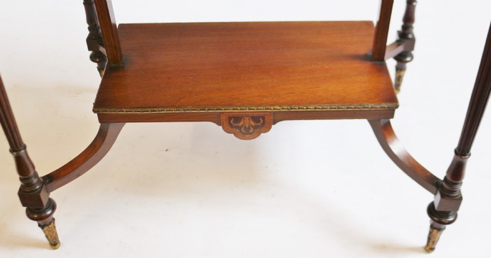 Edwardian Mahogany Inlaid & Brass Decorated Centre Table View X