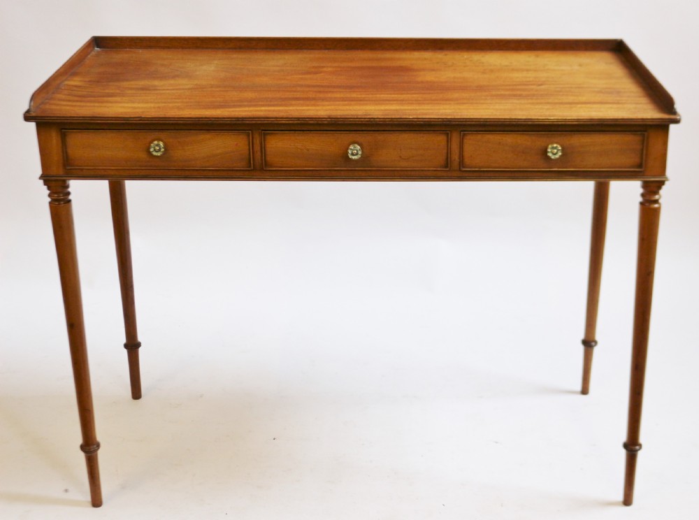 George 1V Light Mahogany 3 Drawer Side Table