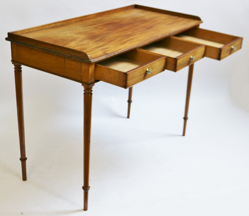 George 1V Light Mahogany 3 Drawer Side Table View II