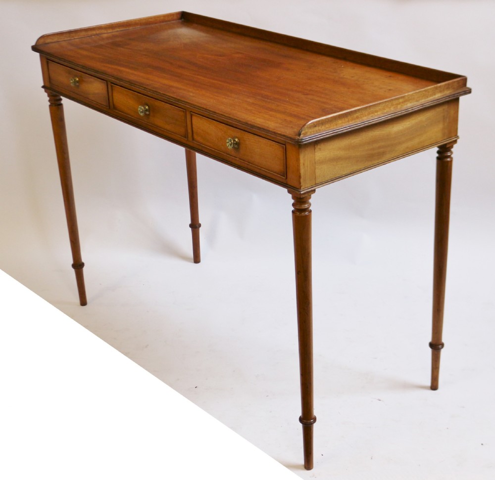 George 1V Light Mahogany 3 Drawer Side Table View III