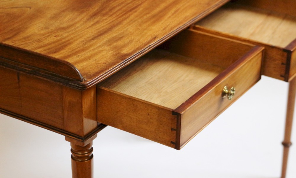 George 1V Light Mahogany 3 Drawer Side Table View VIII