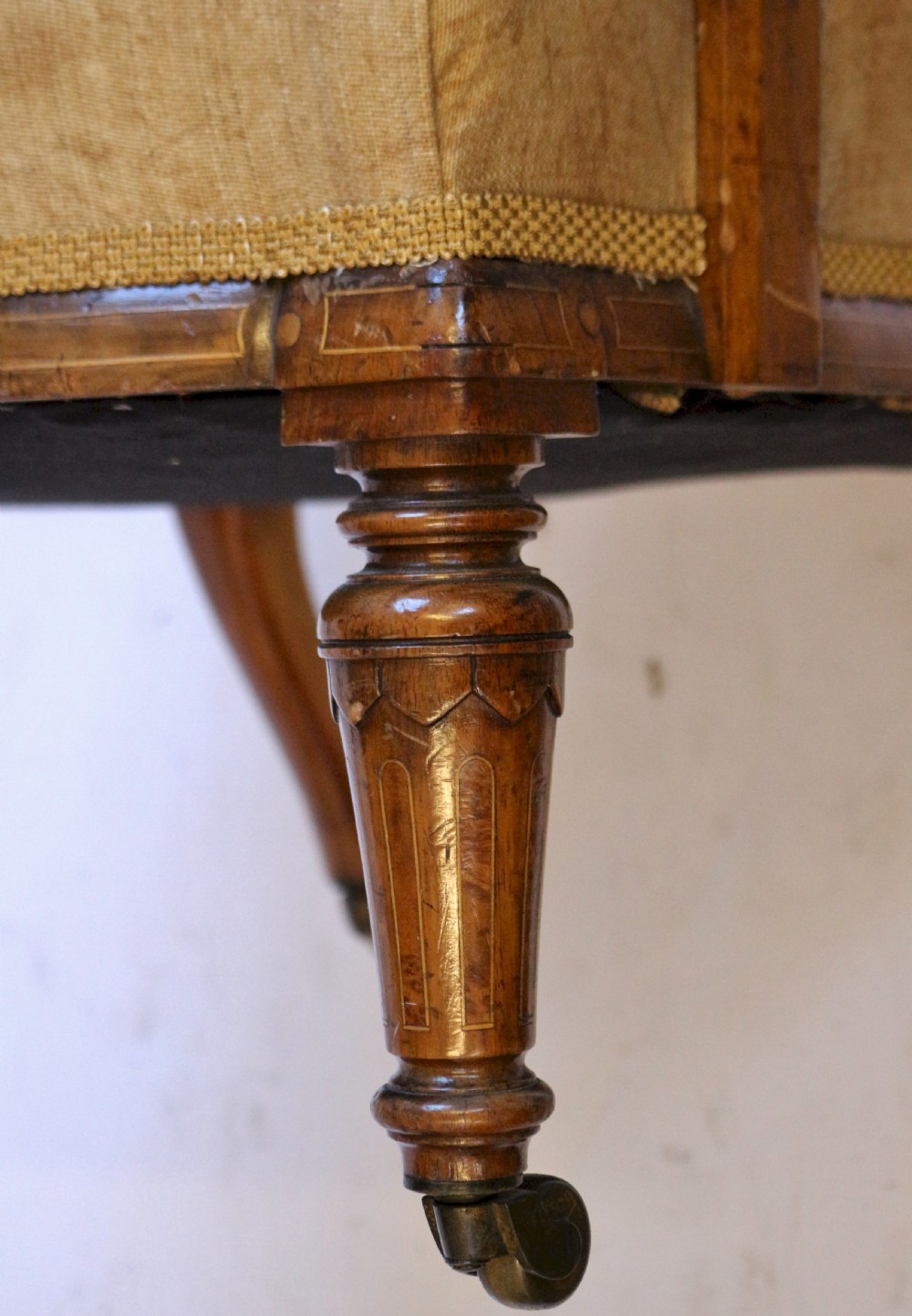 Victorian Inlaid Walnut Open Arm Chair View VIII
