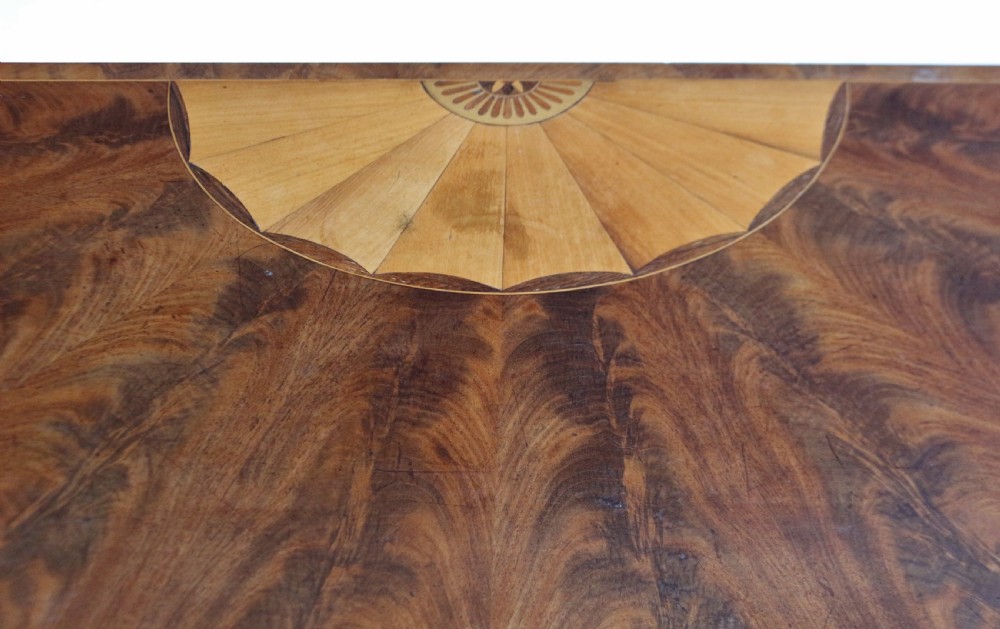 Edwardian Inlaid Mahogany Demi Lune Card Table with Double Lift Top View III