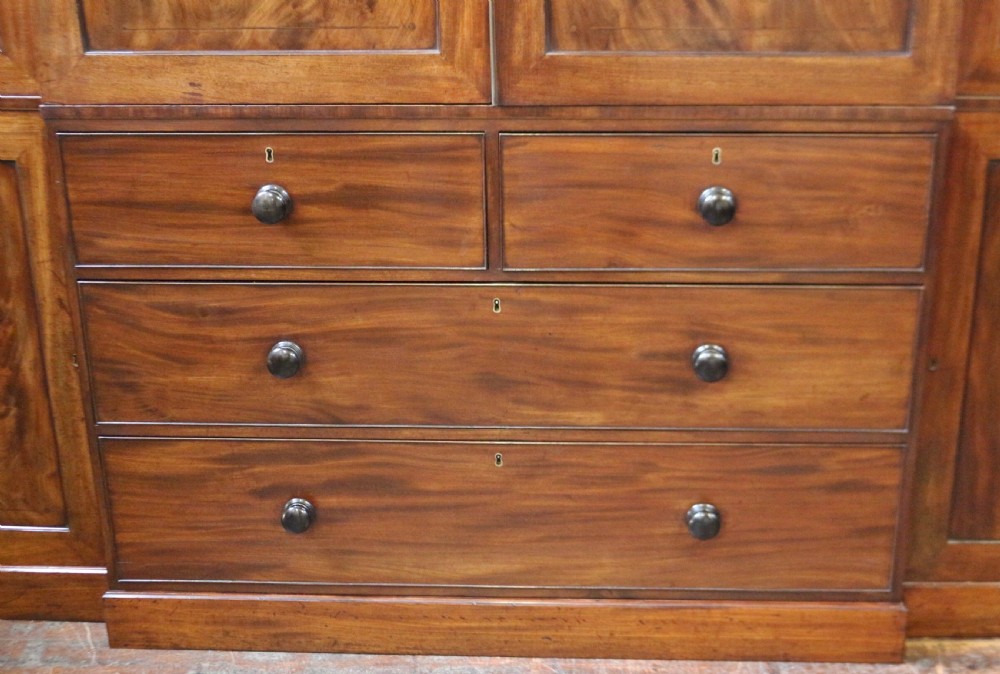 George 111 Mahogany 4 Door Breakfront Wardrobe View IV