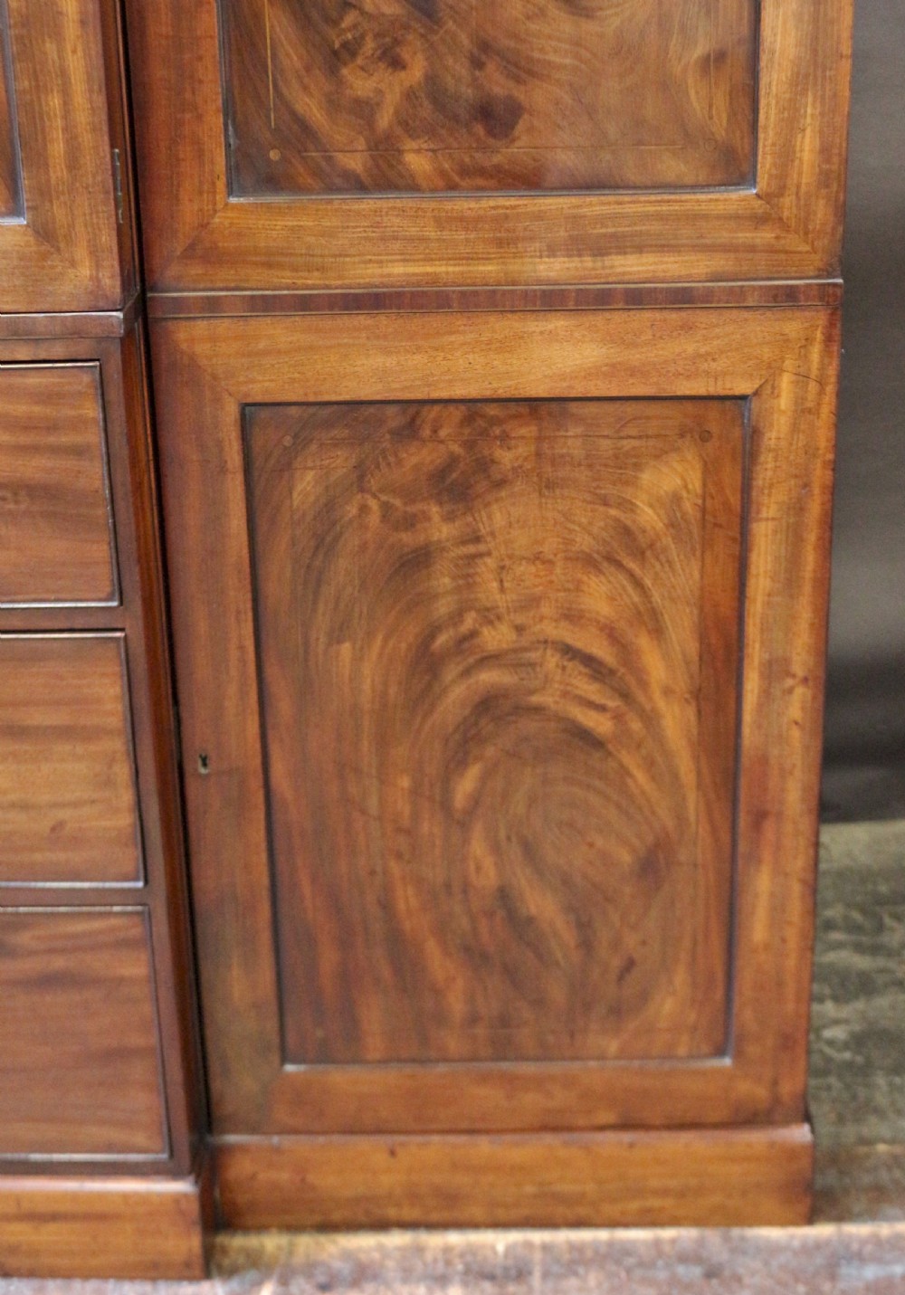 George 111 Mahogany 4 Door Breakfront Wardrobe View V