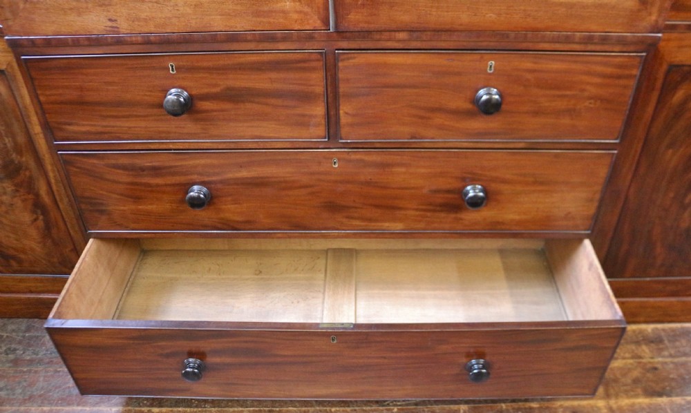 George 111 Mahogany 4 Door Breakfront Wardrobe View X