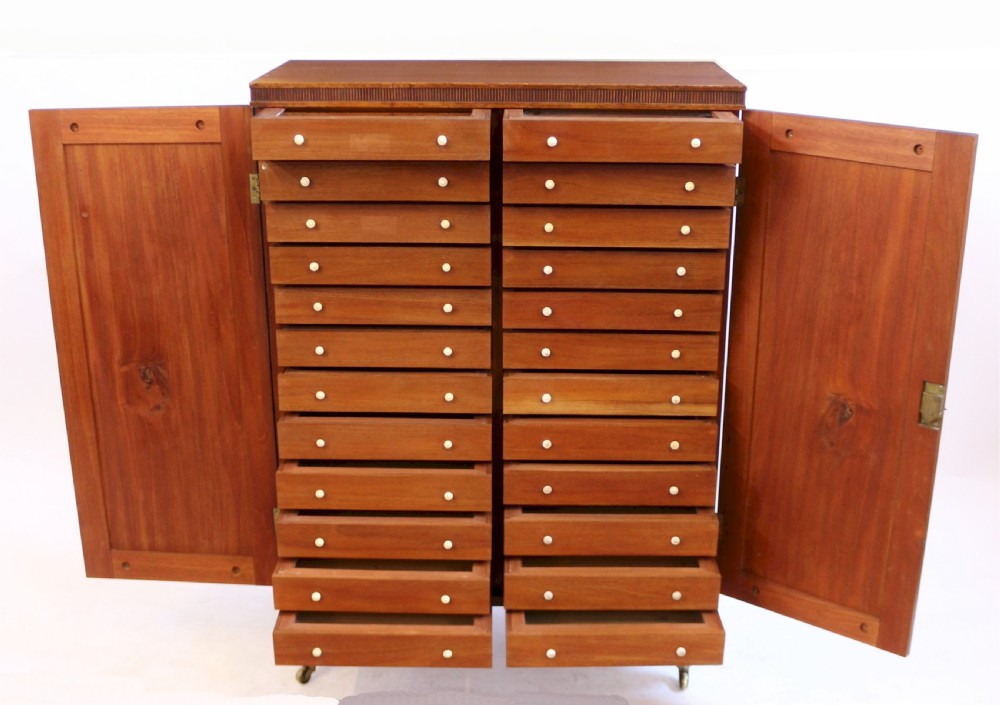 Regency Mahogany 2 Door Specimen Cabinet with 24 Drawers View IV