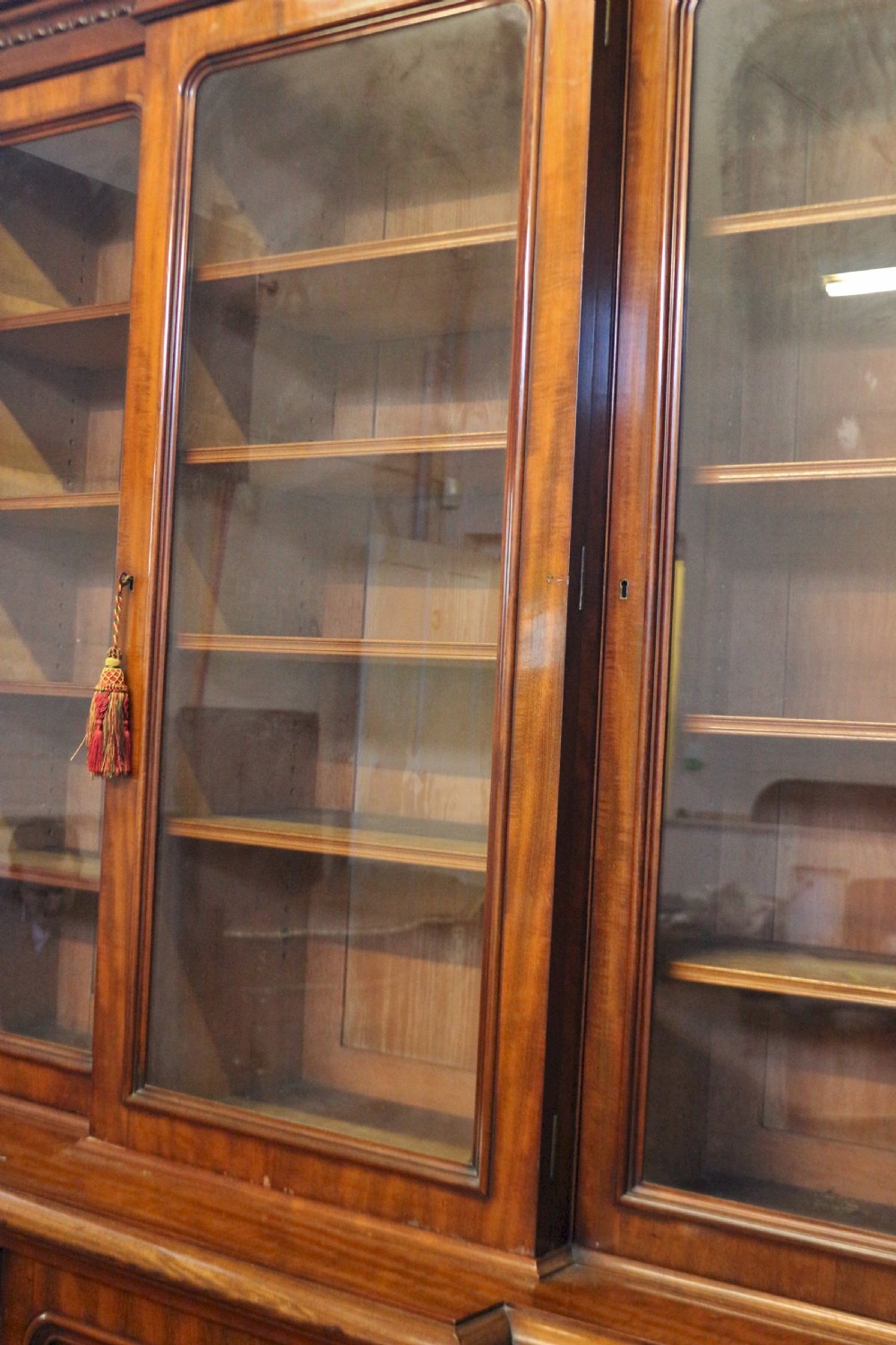 Victorian Mahogany 3 Door Round Cornered Breakfront Bookcase View X