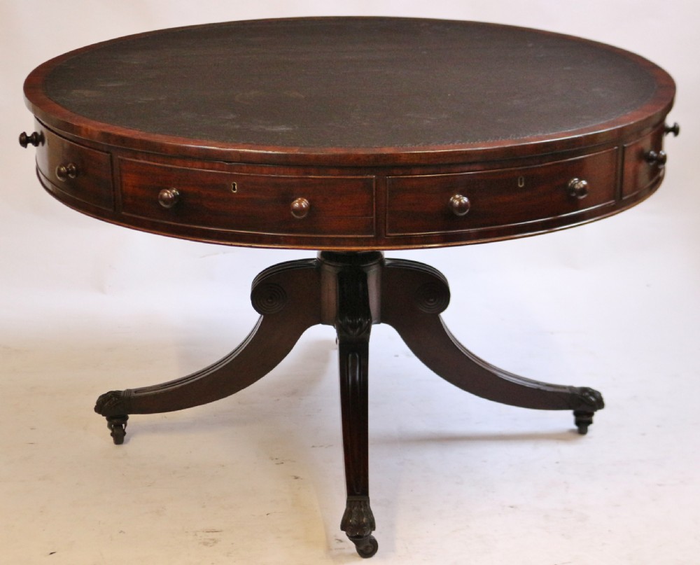 George 111 Pedestal Mahogany Drum Table  View II