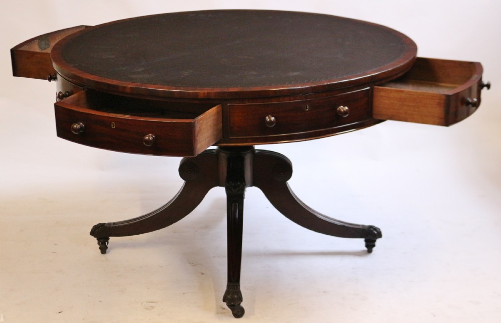 George 111 Pedestal Mahogany Drum Table  View III
