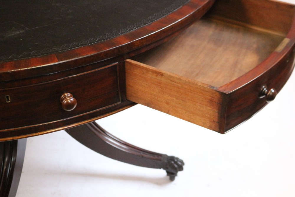 George 111 Pedestal Mahogany Drum Table  View V