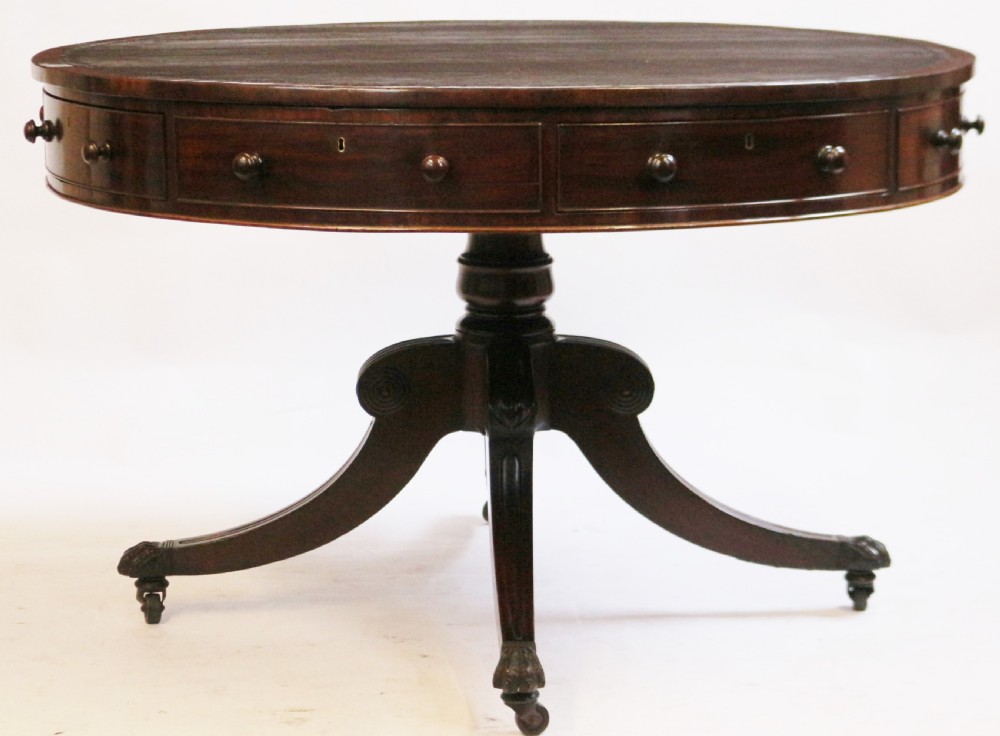 George 111 Pedestal Mahogany Drum Table  View XIII