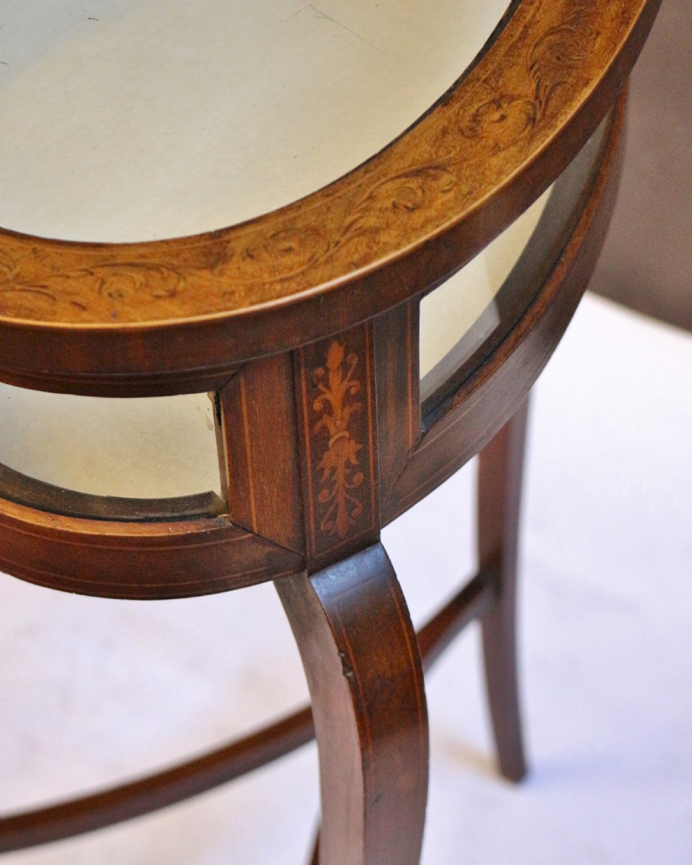 Edwardian Inlaid Mahogany Heart Shaped Bijouterie Table View VIII