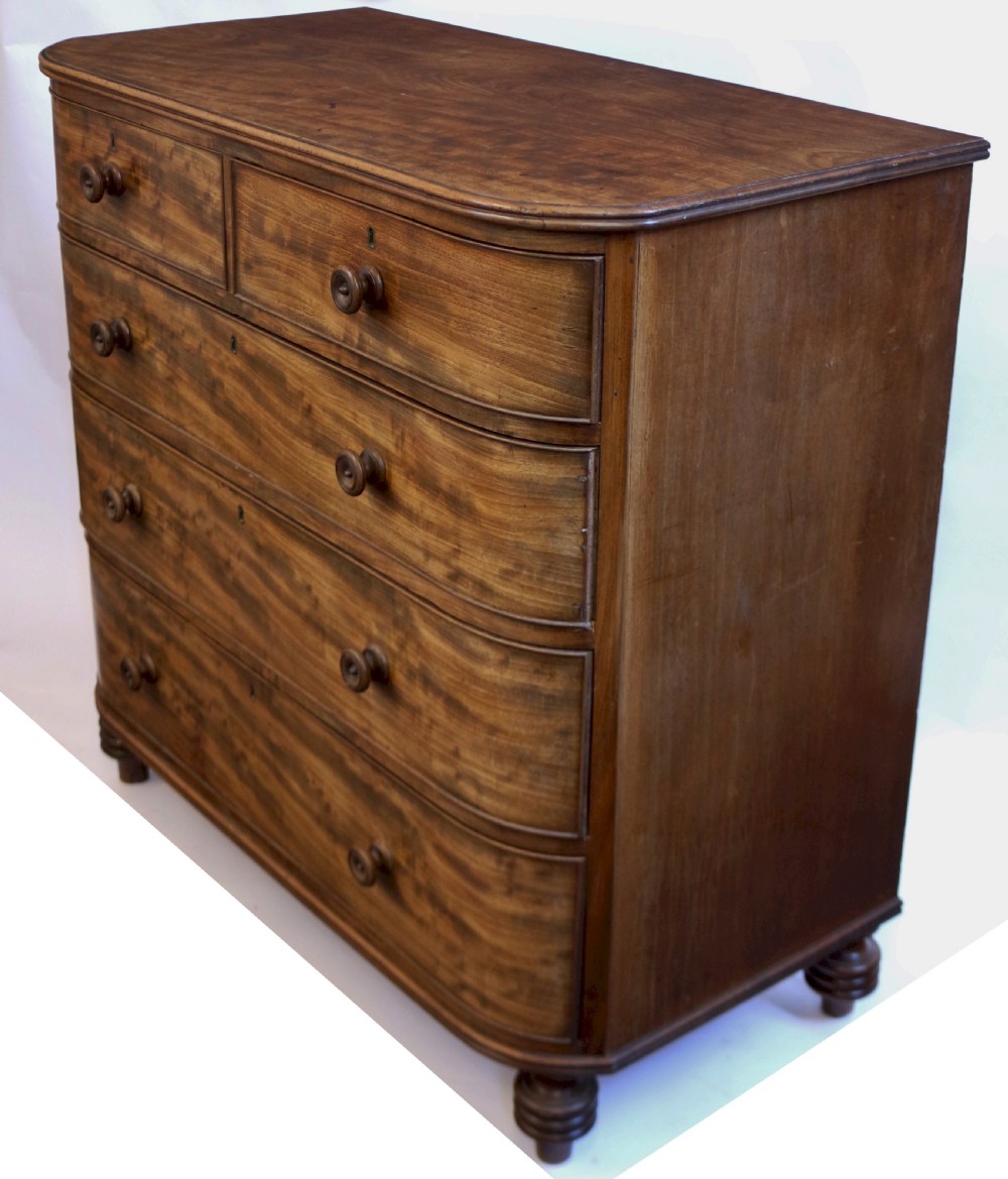 Fine Quality George 1V  Mahogany D Shaped 5 Drawer Chest View III