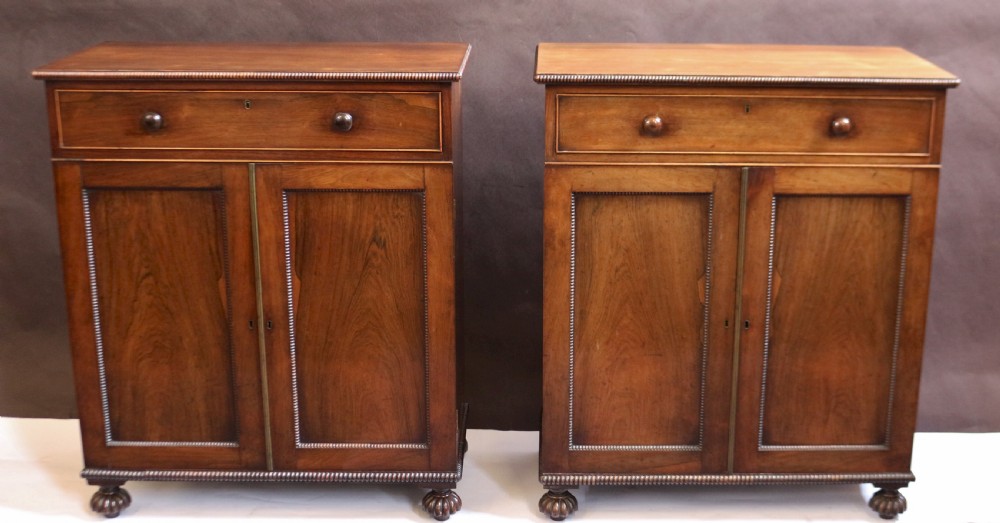Fine and Rare Pair of Regency Rosewood Side Cabinets
