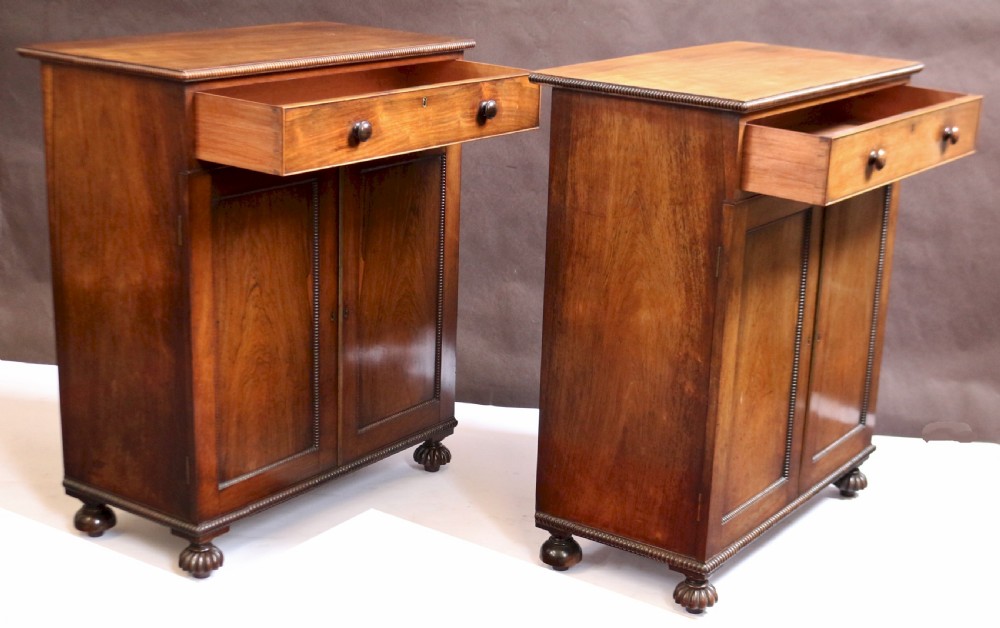 Fine and Rare Pair of Regency Rosewood Side Cabinets View VI