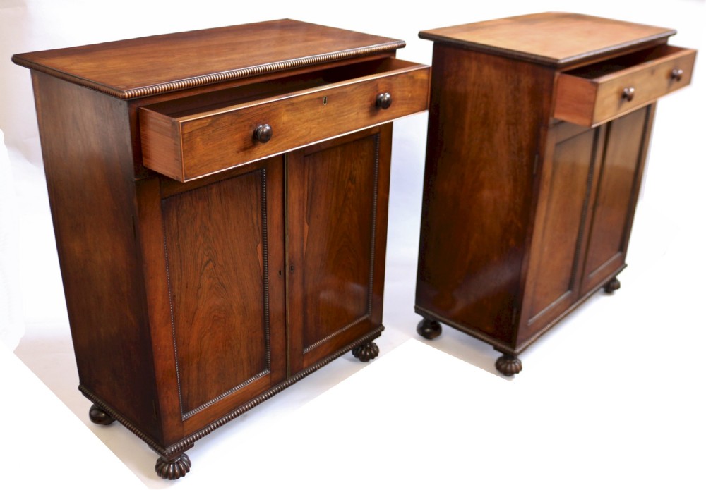 Fine and Rare Pair of Regency Rosewood Side Cabinets View VII