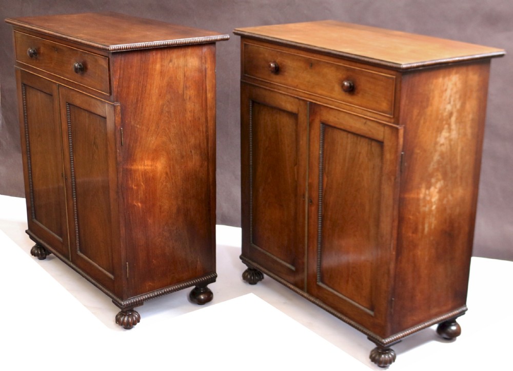 Fine and Rare Pair of Regency Rosewood Side Cabinets View VIII