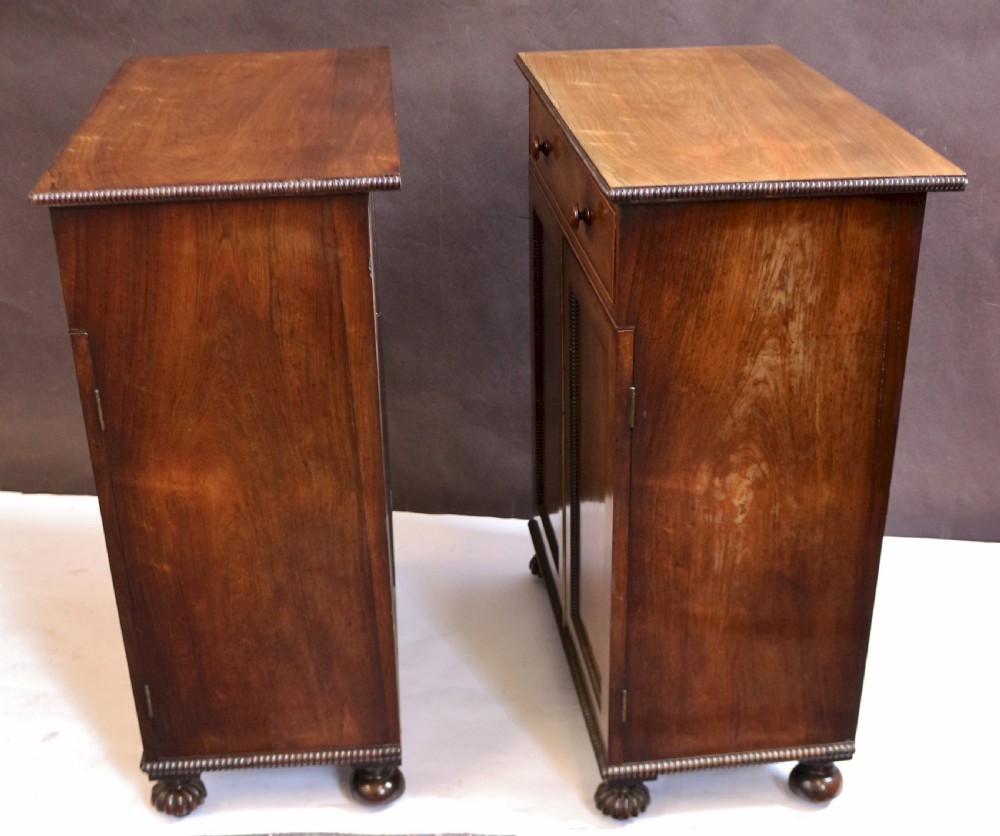Fine and Rare Pair of Regency Rosewood Side Cabinets View IX