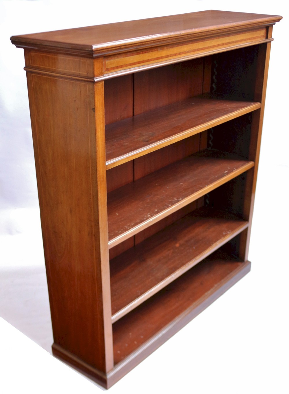 Edwardian Mahogany Inlaid Open Bookcase View II