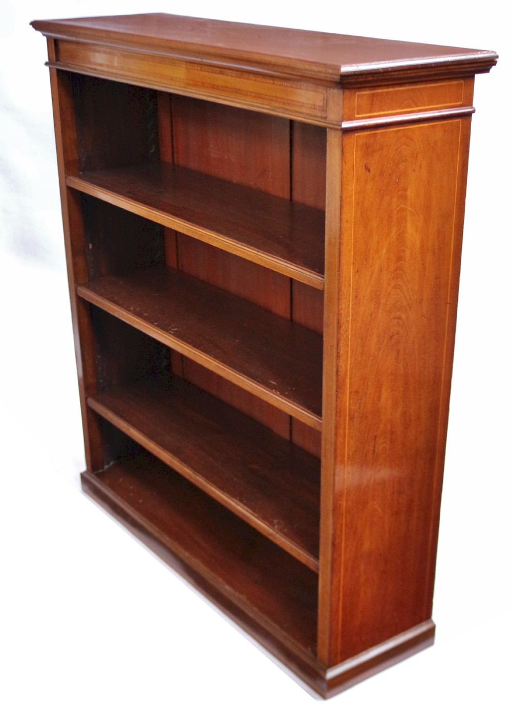 Edwardian Mahogany Inlaid Open Bookcase View III