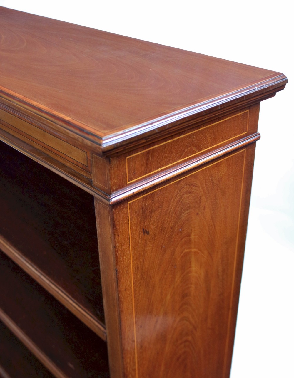 Edwardian Mahogany Inlaid Open Bookcase View VII