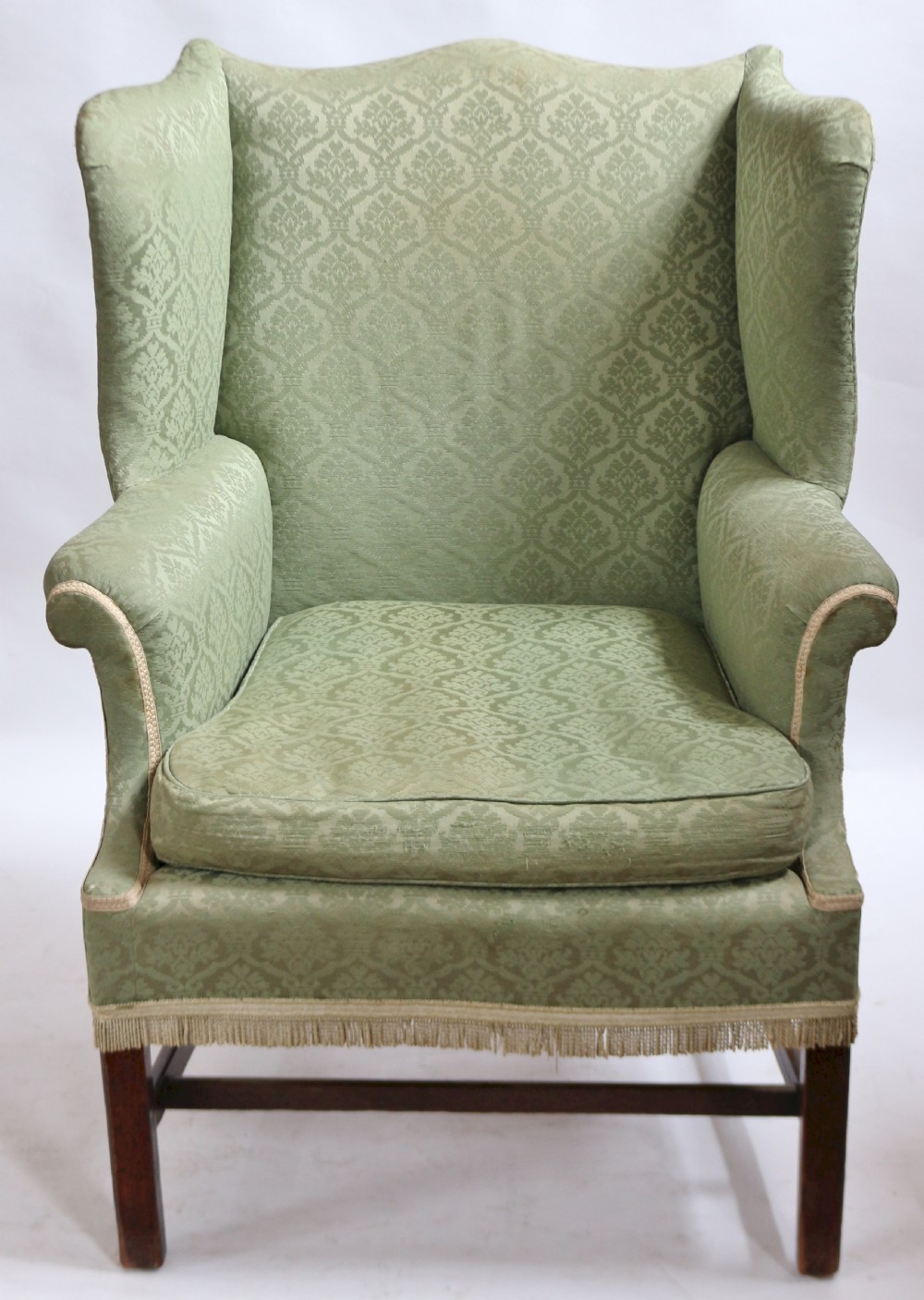 George 111 Mahogany Upholstered Wing Armchair