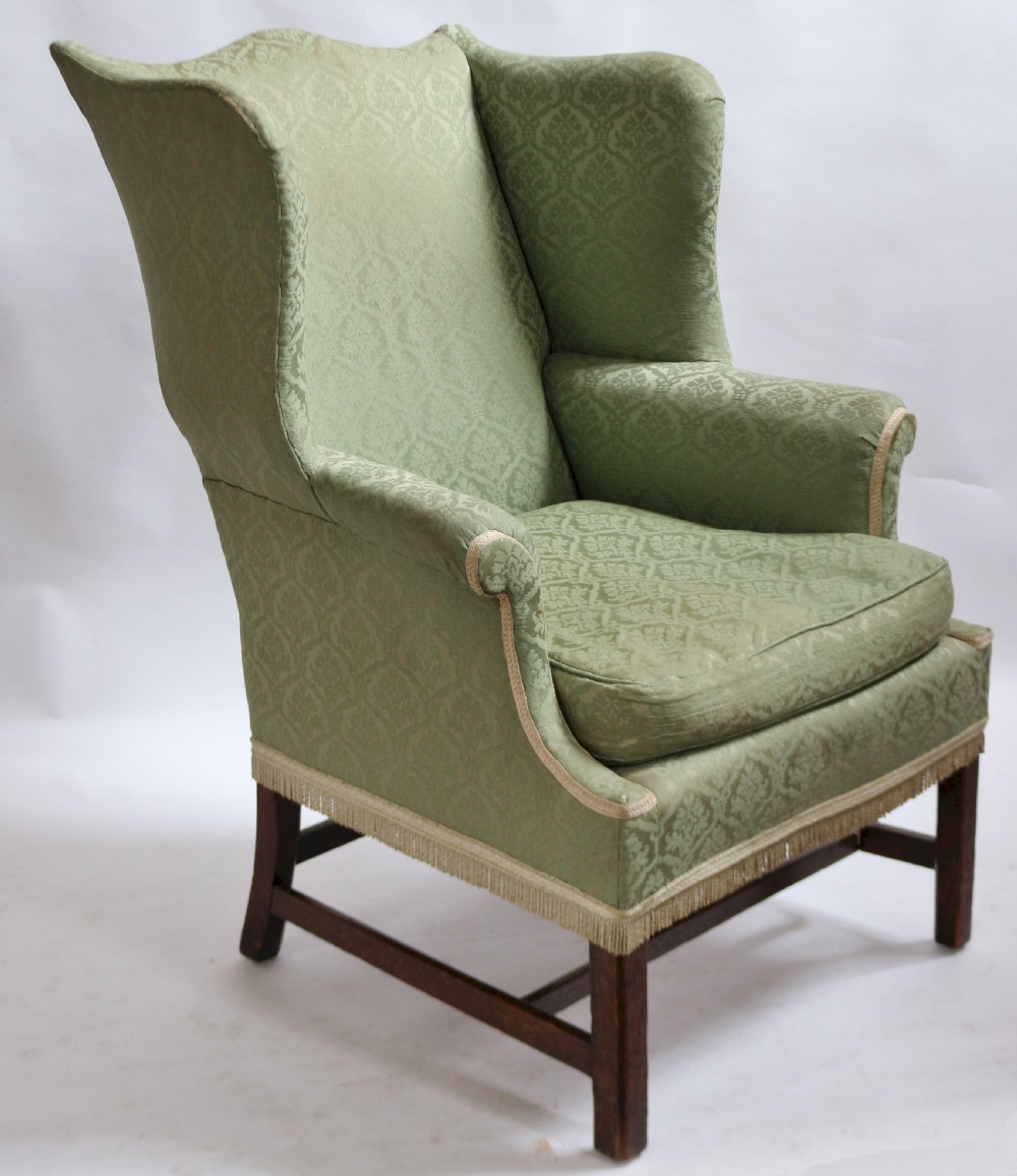 George 111 Mahogany Upholstered Wing Armchair View II