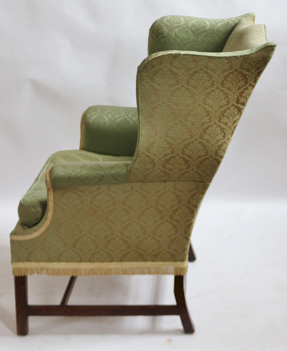 George 111 Mahogany Upholstered Wing Armchair View III